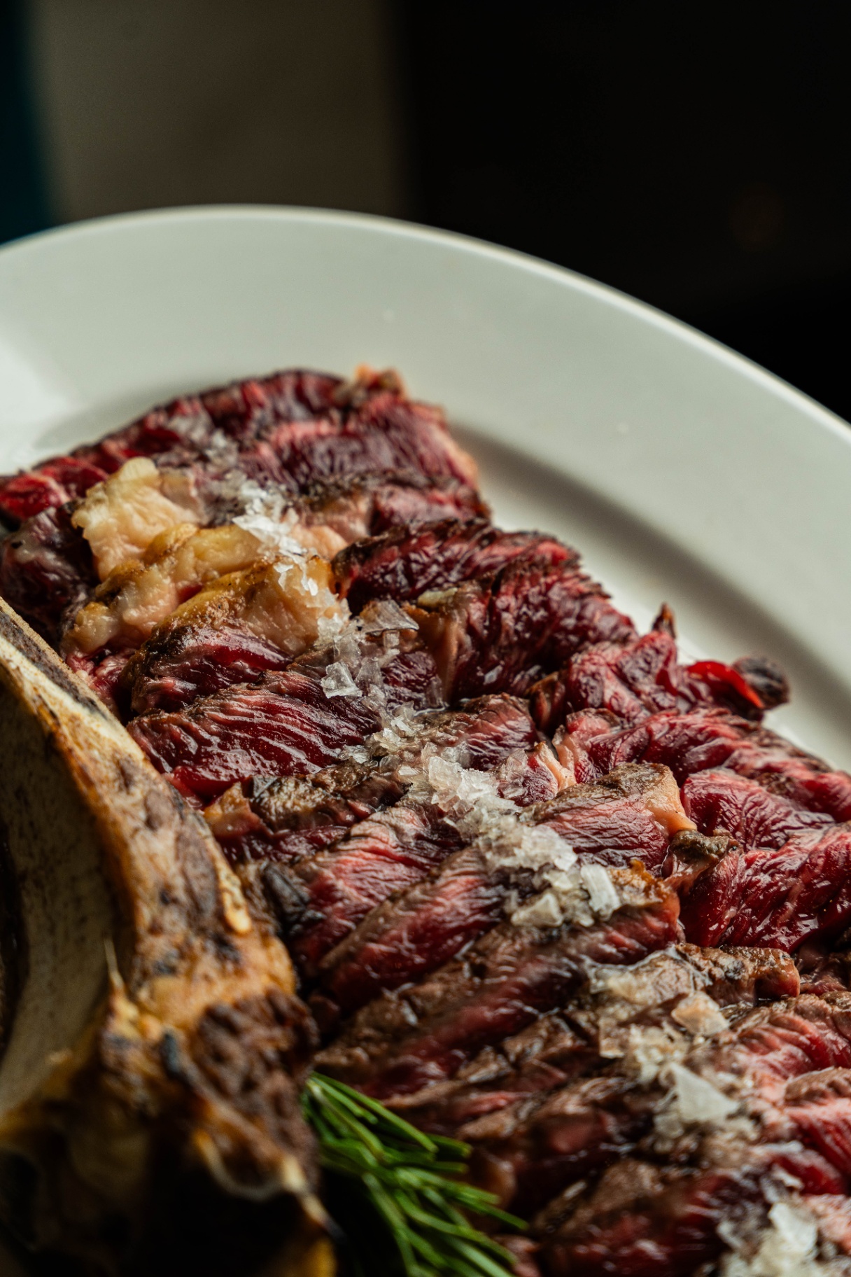 Ribeye finished with flaked salt